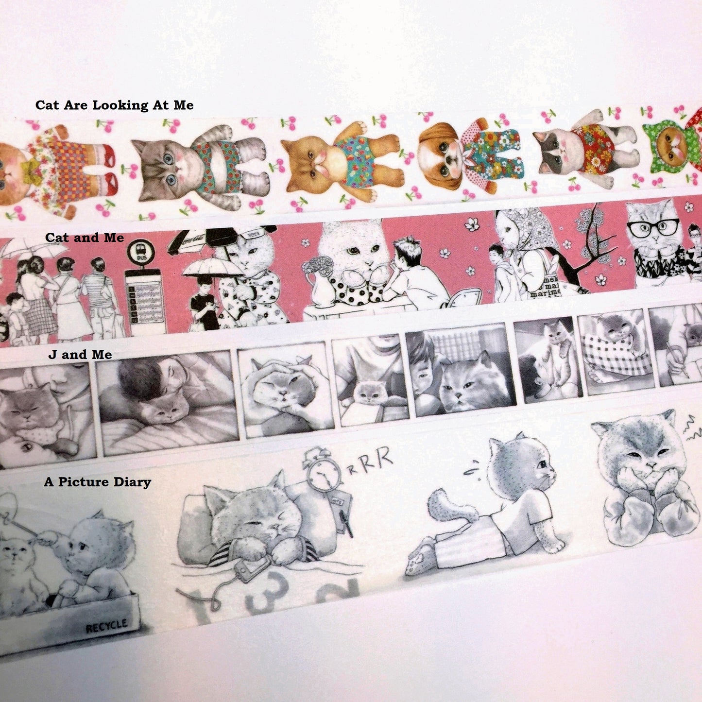 Uncle Cat - cat art Korean masking tape SAMPLES