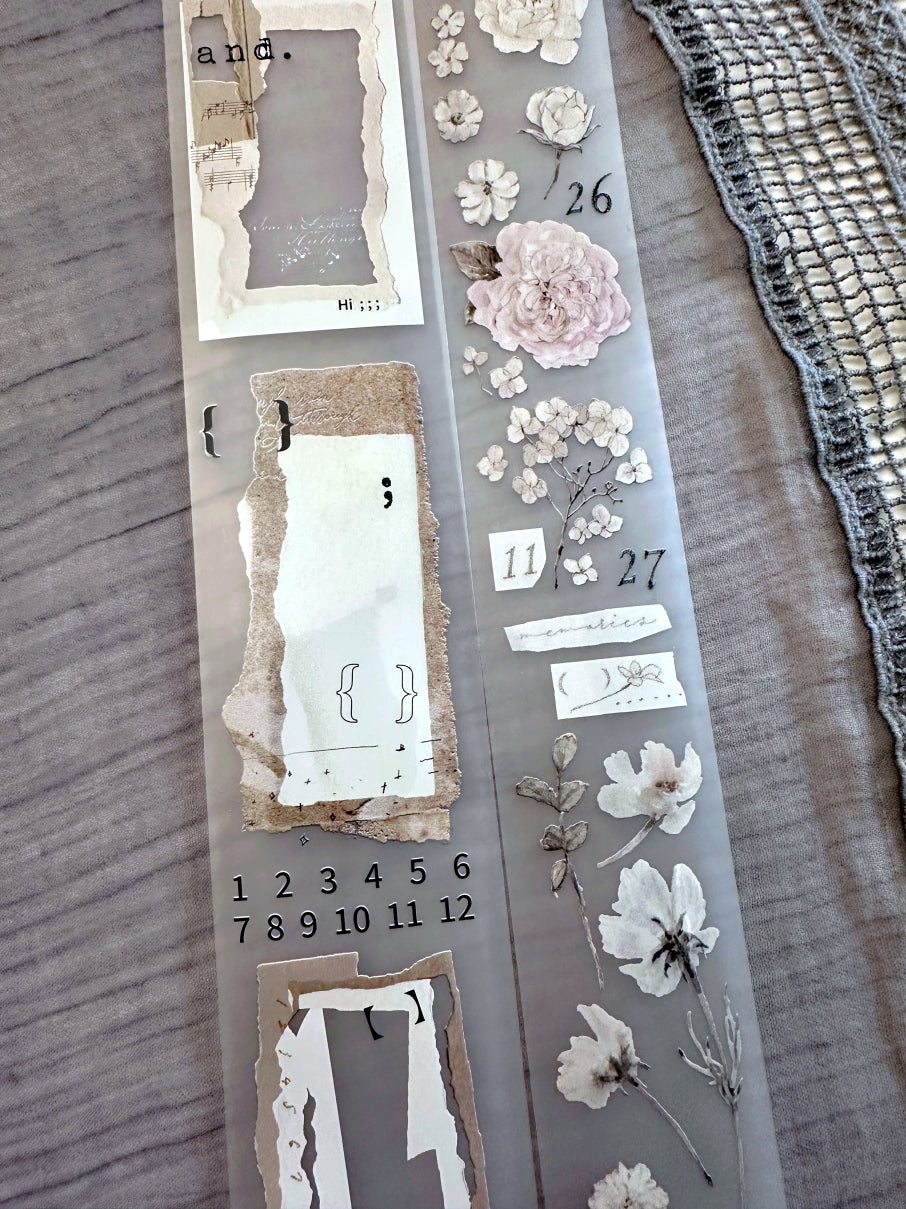 Ursulaloft - White Collage PET tape (5 cm x 120 cm) SAMPLES