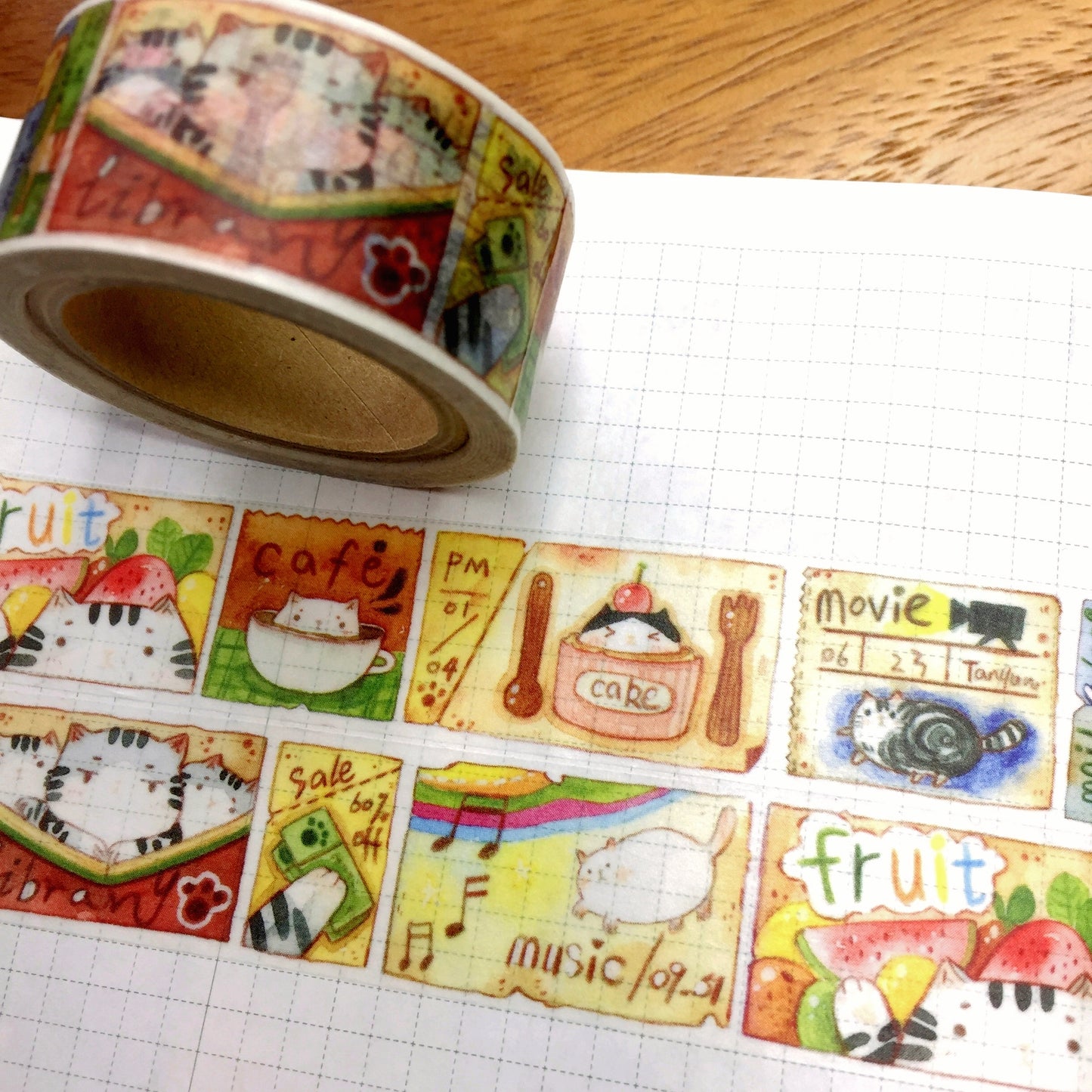 Meow Meow Tickets washi tape SAMPLES