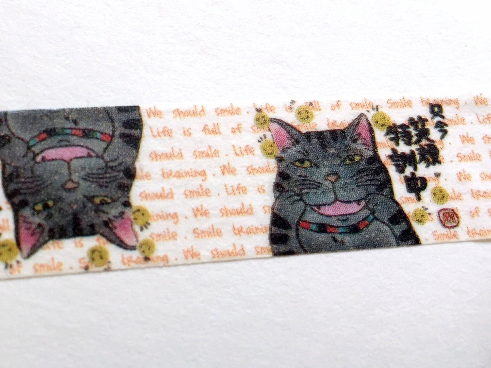 Mustard Green - talking cats washi tape SAMPLES