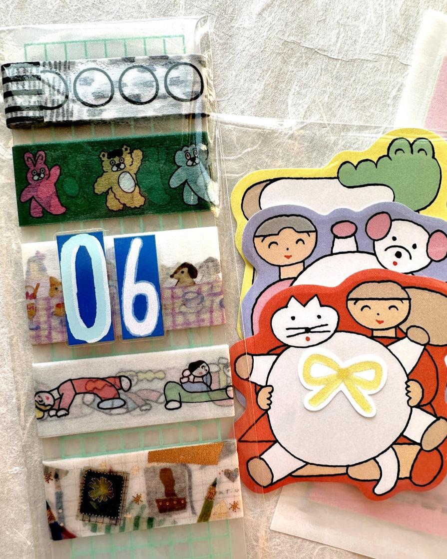 Tadashi Nishiwaki - cat, dog, alligator sticky note SAMPLER