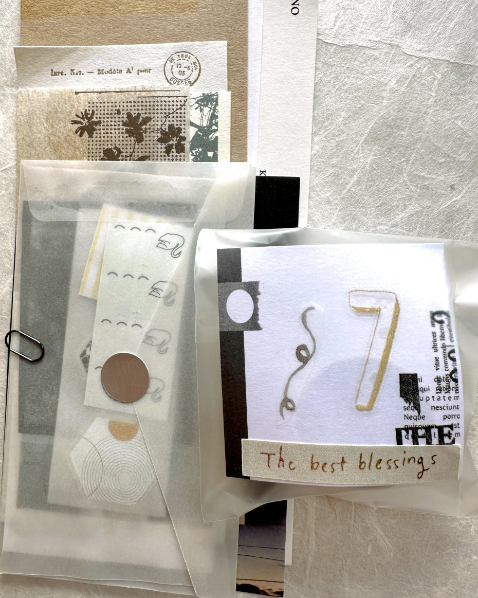 Fairy Maru - festive phrases kiss-cut paper tape SAMPLES