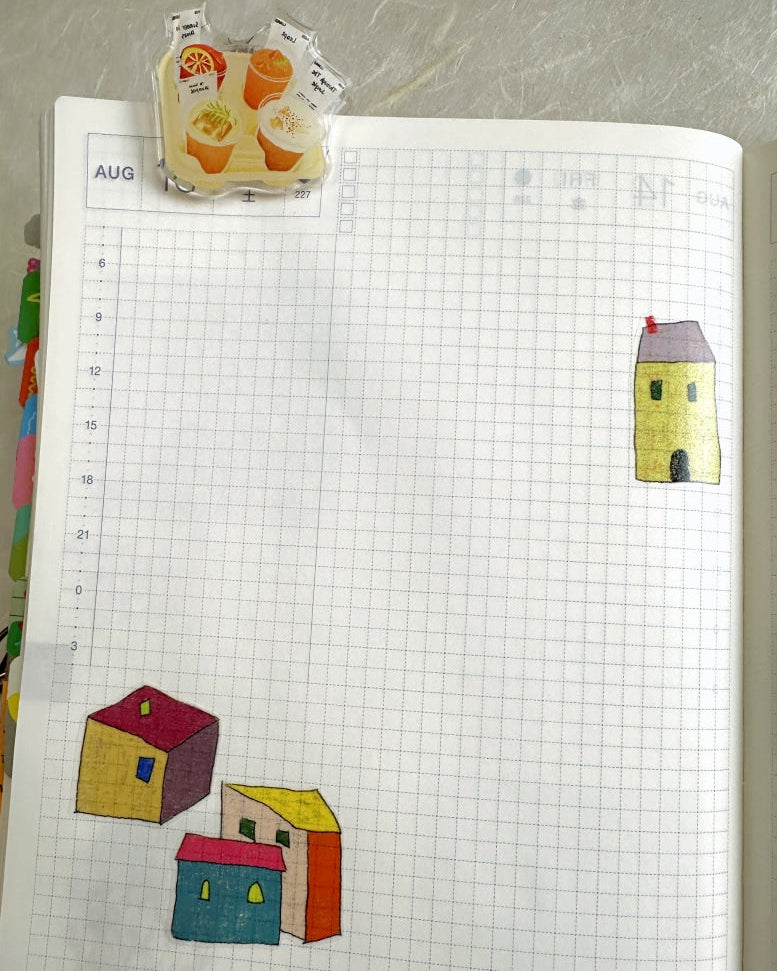 Wanle Studio - Colorful Houses kiss-cut washi tape SAMPLES