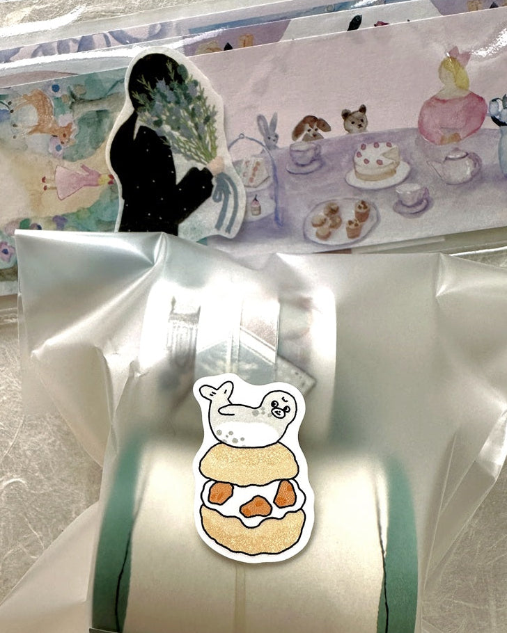 Yabee Zoo - Happy Animal Dessert Shop sticker tape SAMPLES/ROLLS