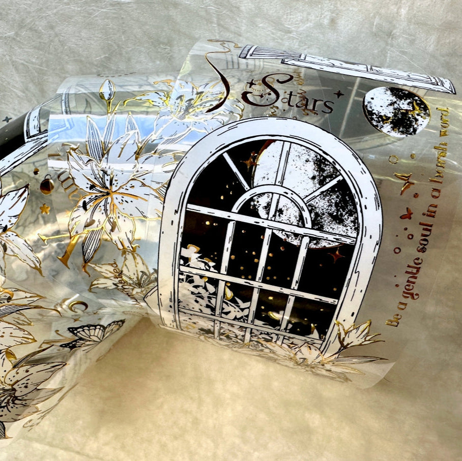 Yi'er - The Window of Lily gold-stamped 6 cm PET tape SAMPLES