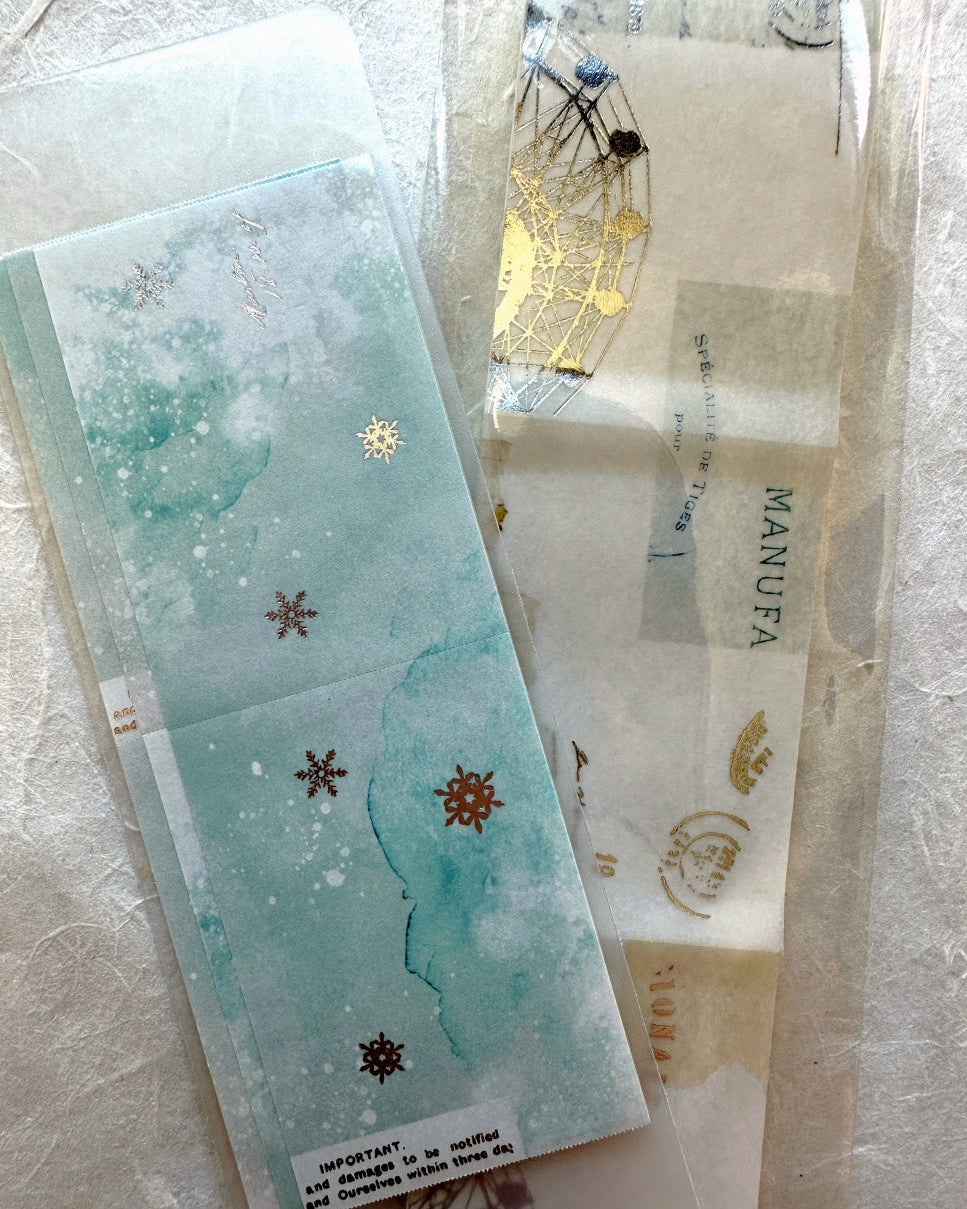 Yohaku - RH-002 Snowflower silver foil sticky roll SAMPLES