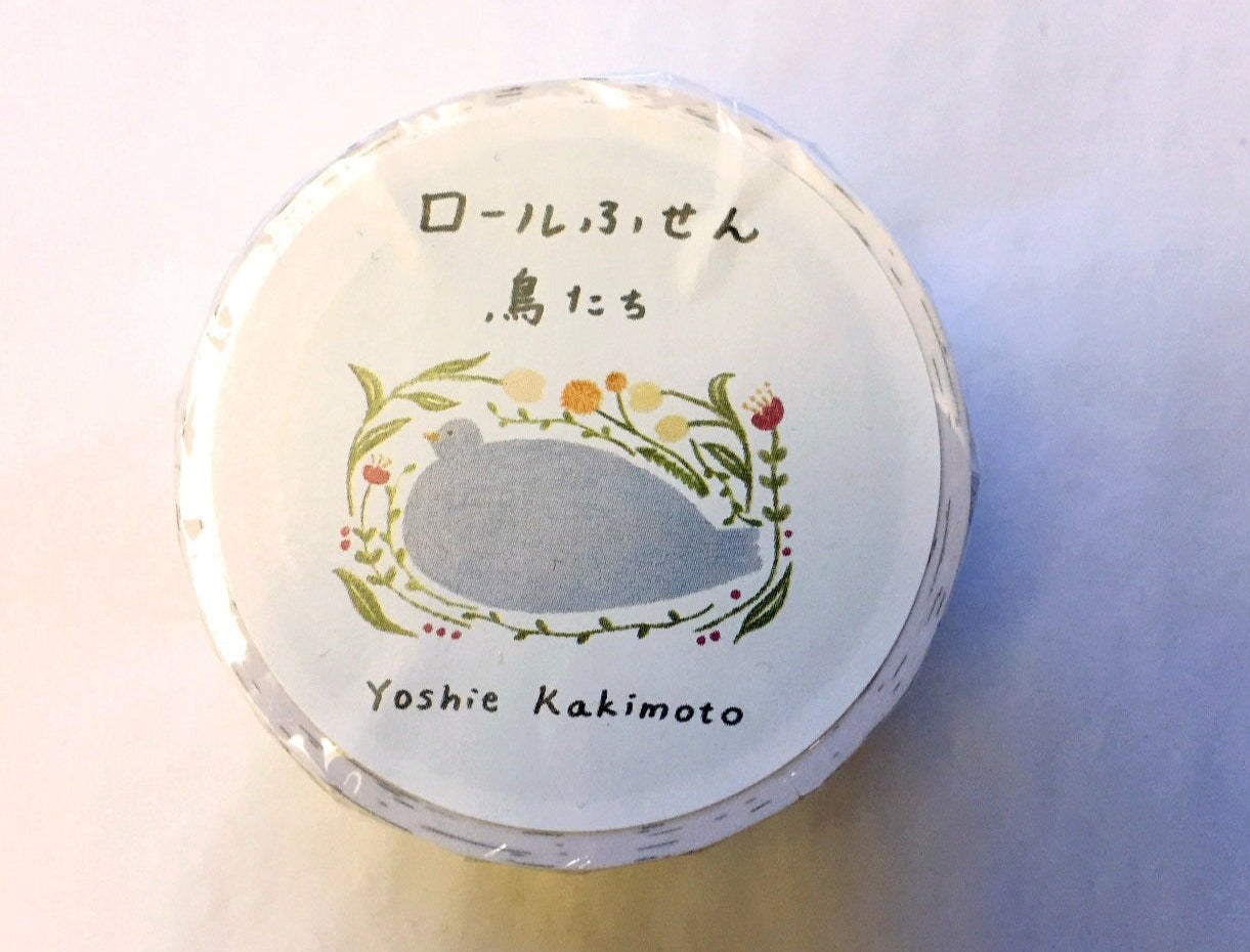 Yoshie Kakimoto - Birds & Flowers writable sticky memo roll SAMPLES