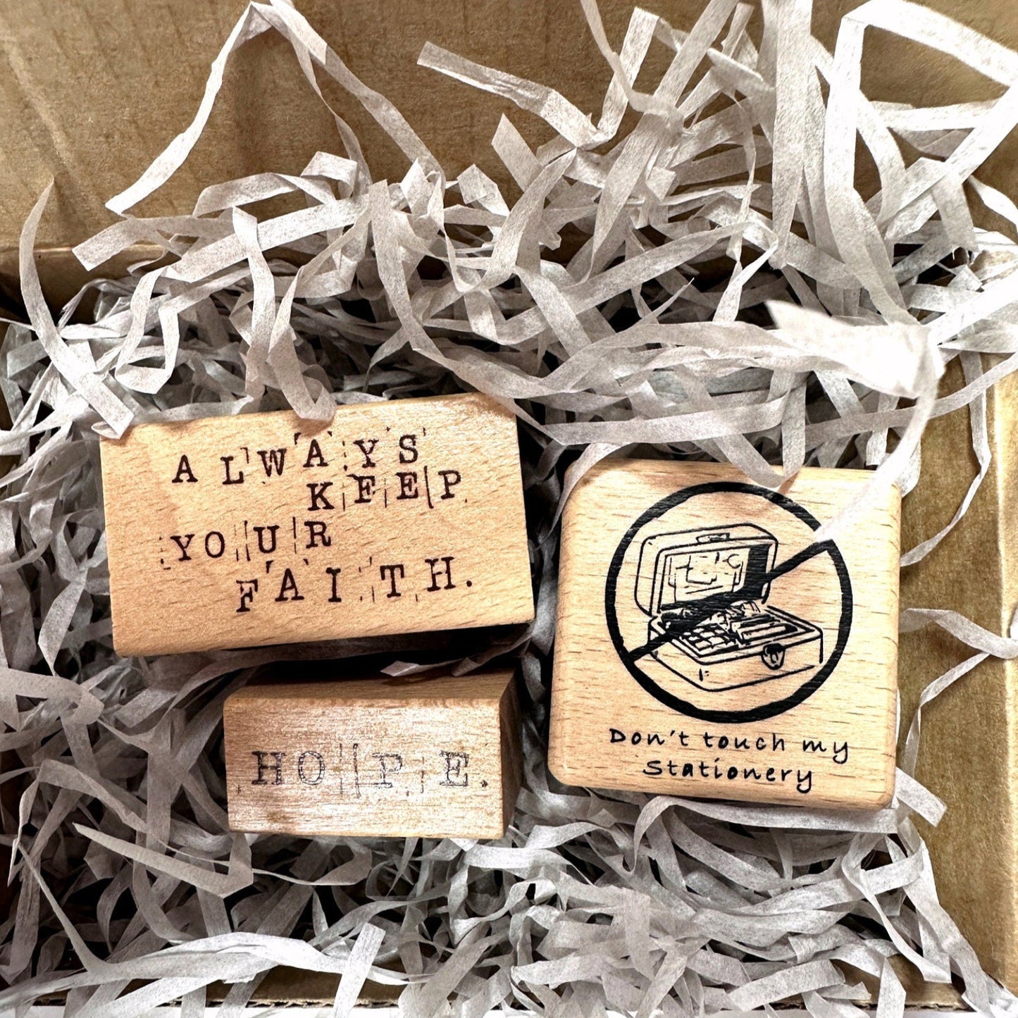 Marky Puppy - Don't Touch My Stationery rubber stamp