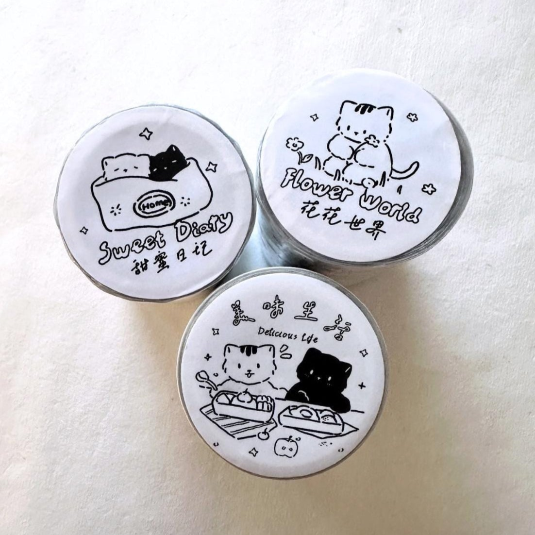 Muguang - Delicious Life, Flower World, & Sweet Diary sticker roll SAMPLES