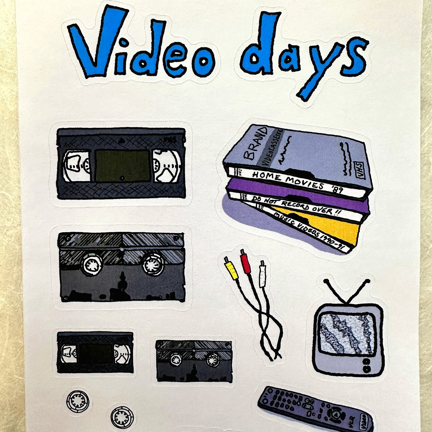 TAOthings Studio - Video Days hand-drawn sticker sheet
