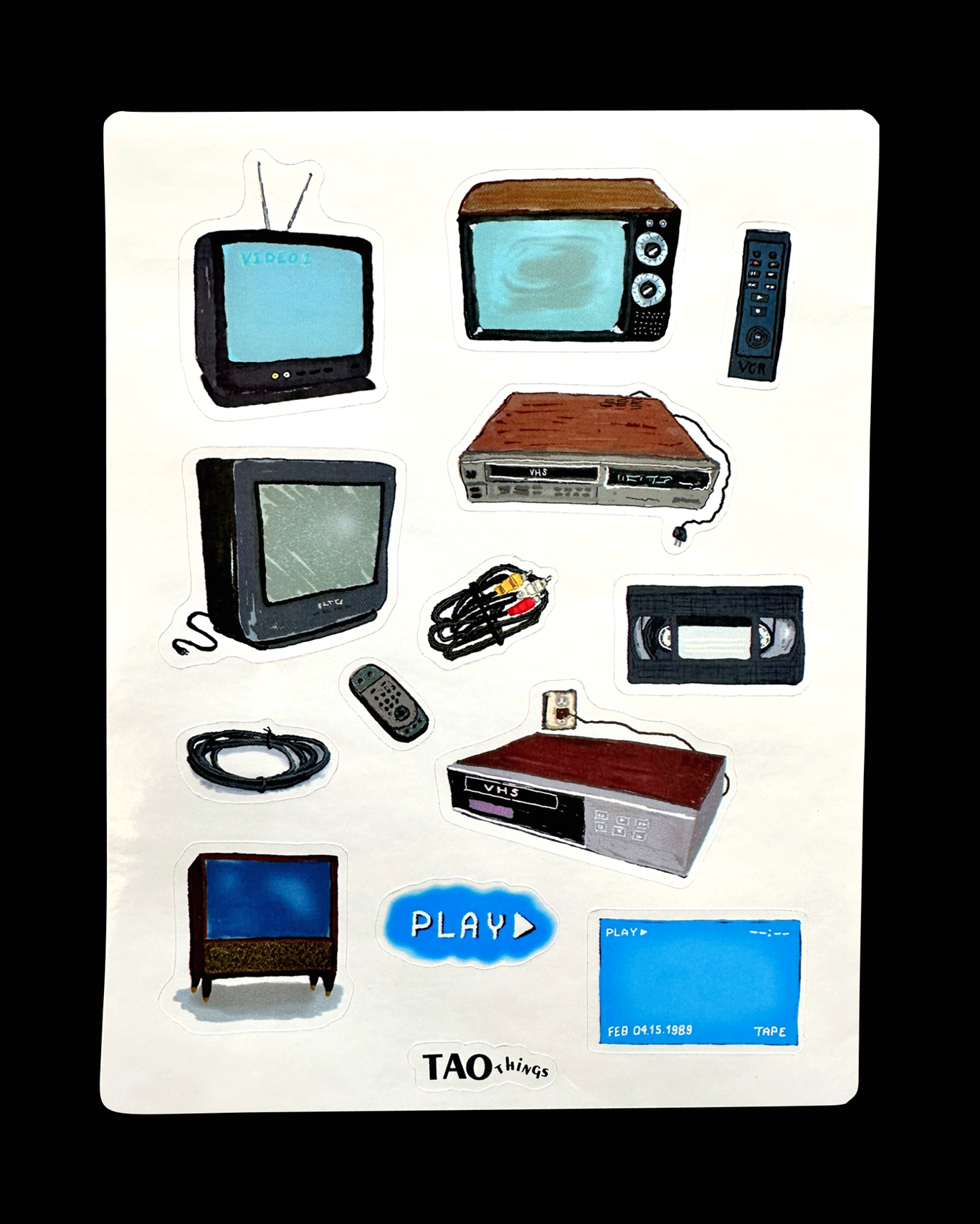 TAOthings Studio - Videophile hand-drawn sticker sheet