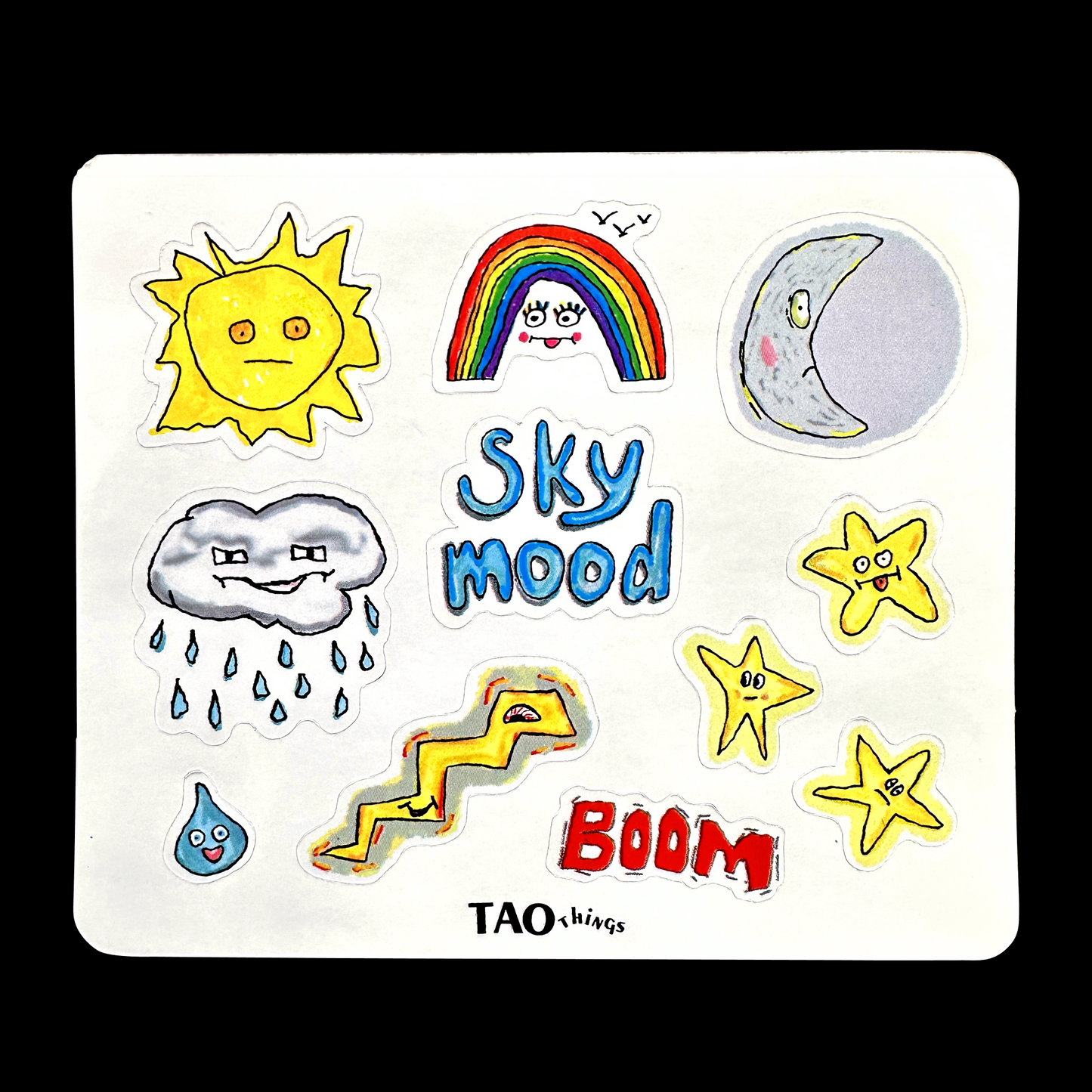 TAOthings Studio - Sky Mood hand-drawn sticker sheet