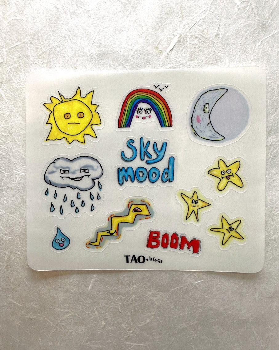 TAOthings Studio - Sky Mood hand-drawn sticker sheet