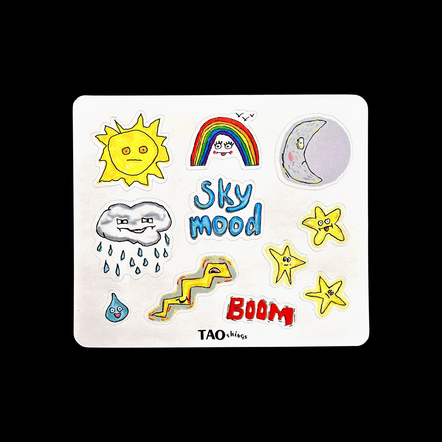 TAOthings Studio - Sky Mood hand-drawn sticker sheet