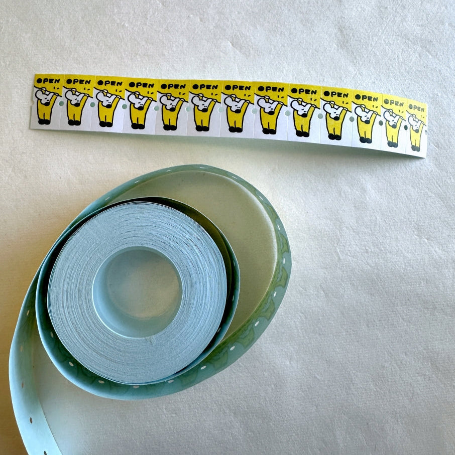 1991w2992 - OPEN! label sticker roll SAMPLES