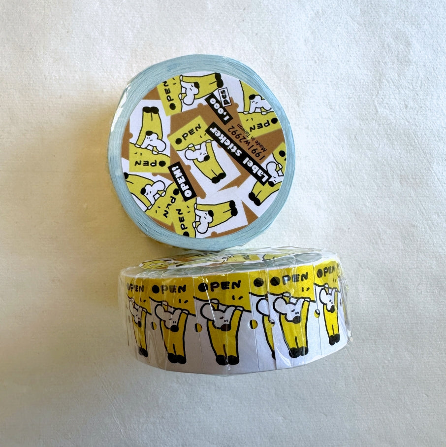 1991w2992 - OPEN! label sticker roll SAMPLES