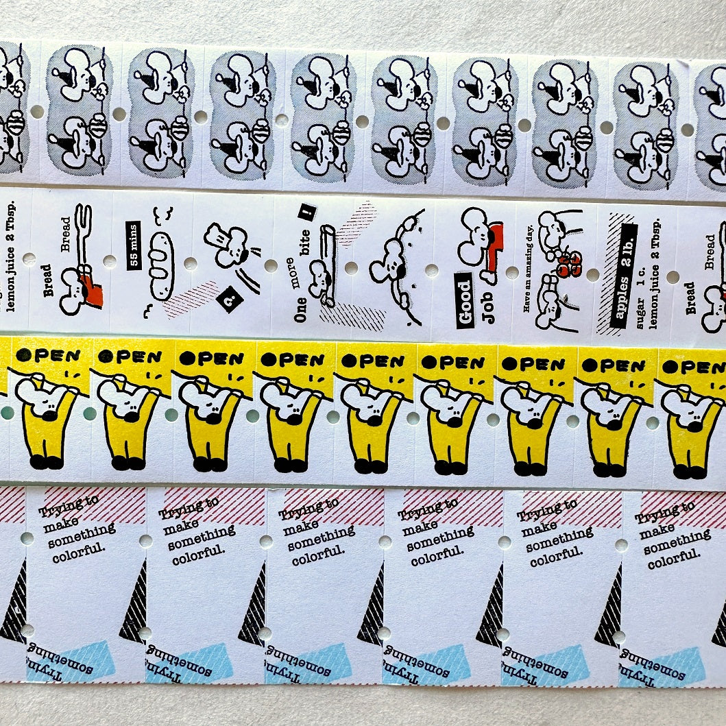 1991w2992 - OPEN! label sticker roll SAMPLES