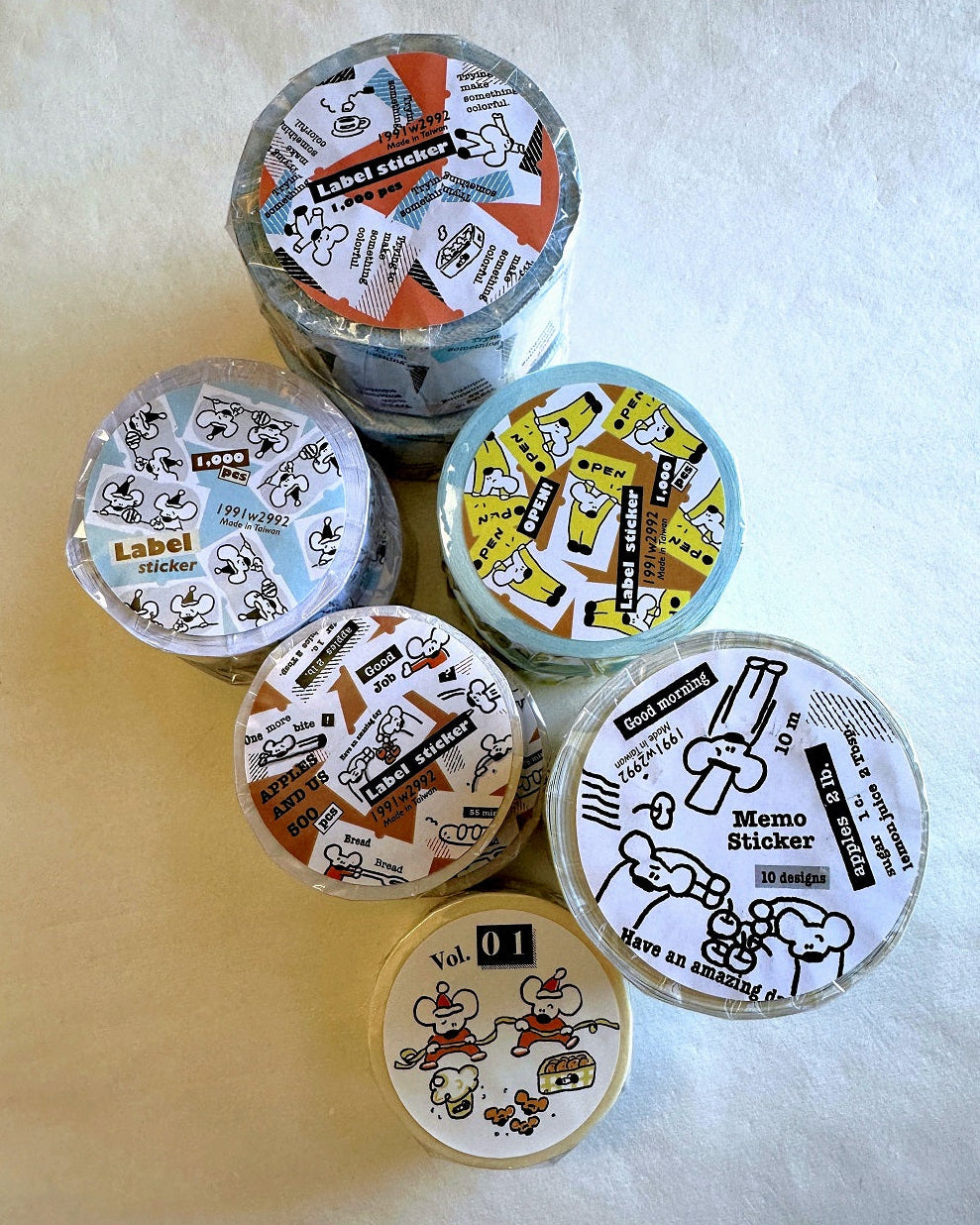 1991w2992 - OPEN! label sticker roll SAMPLES