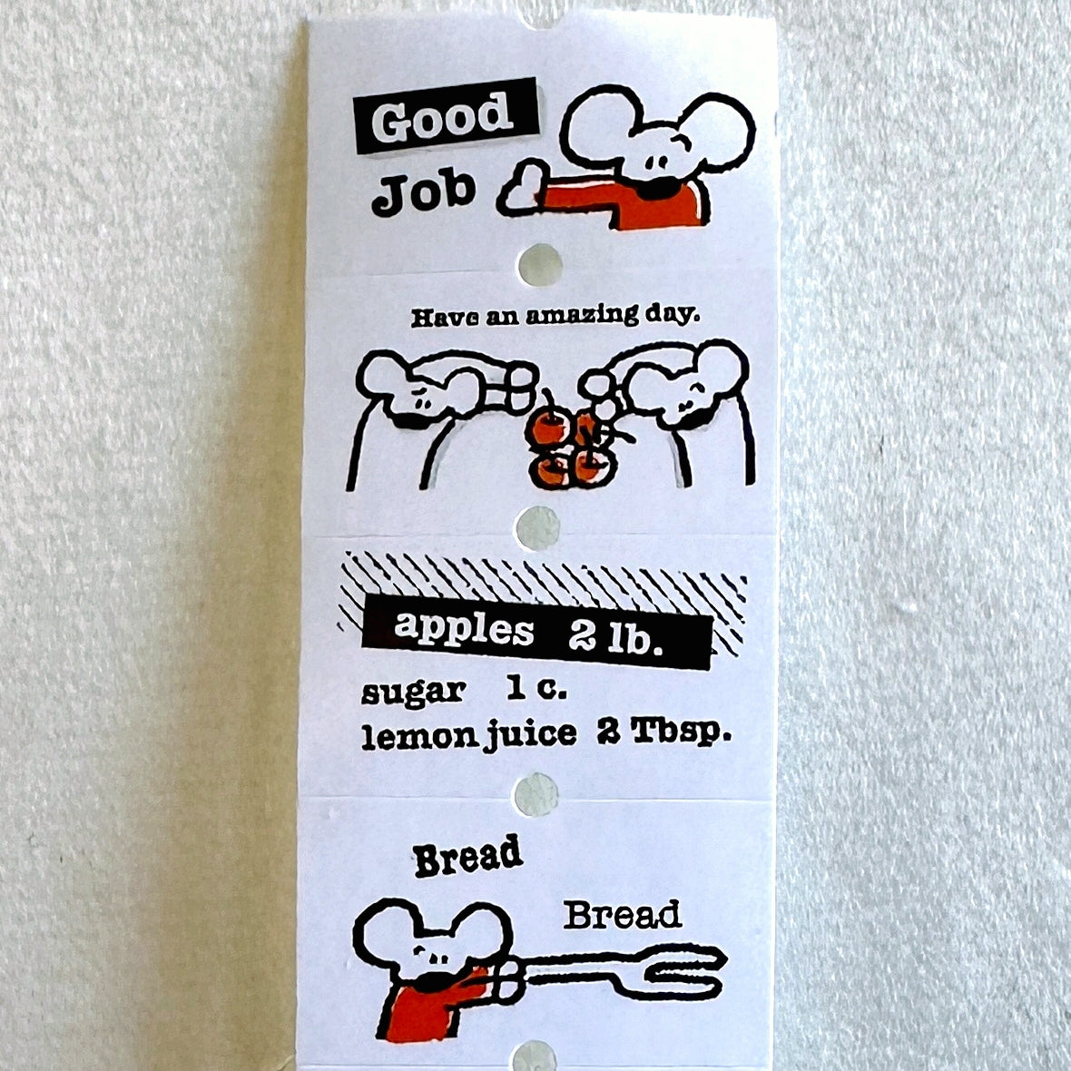 1991w2992 - Apples and Us label sticker roll SAMPLES