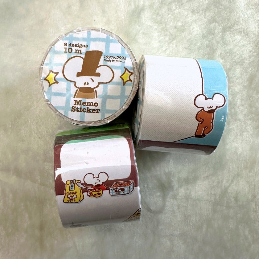 1991w2992 - Modern Mouse perforated sticky memo tape SAMPLES