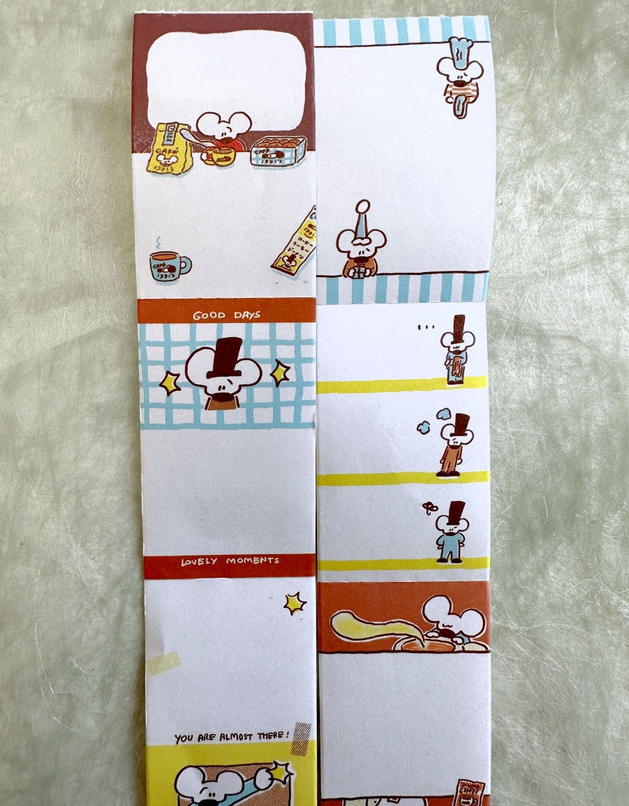 1991w2992 - Modern Mouse perforated sticky memo tape SAMPLES