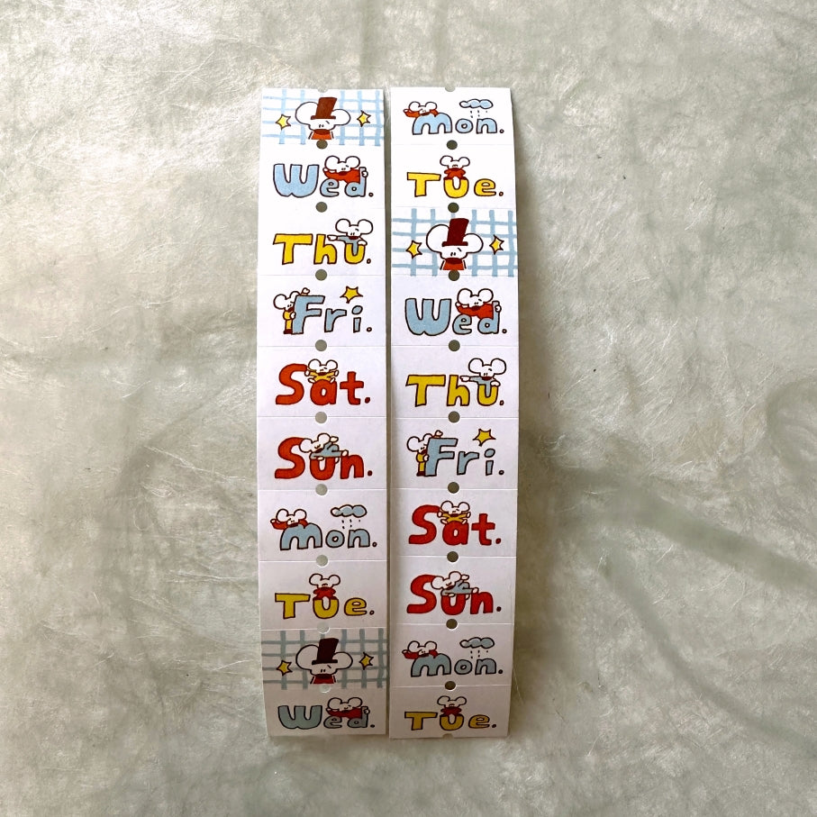 1991w2992 - Day by Day label sticker roll SAMPLES