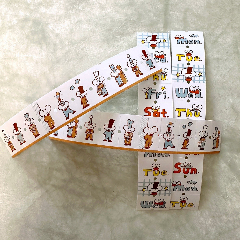 1991w2992 - A Busy Day label sticker roll SAMPLES