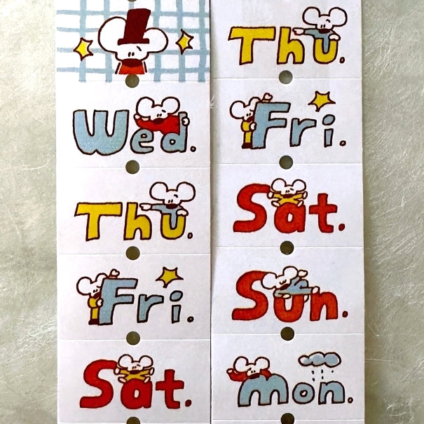 1991w2992 - Day by Day label sticker roll SAMPLES