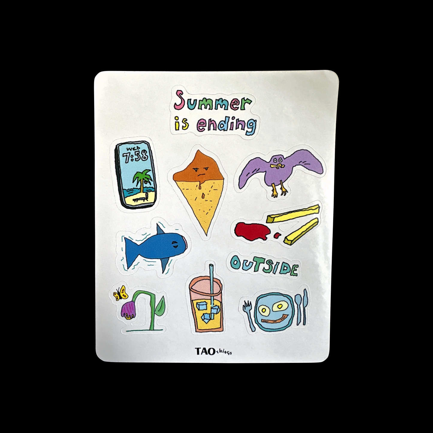 TAOthings Studio - Summer is Ending hand-drawn sticker sheet