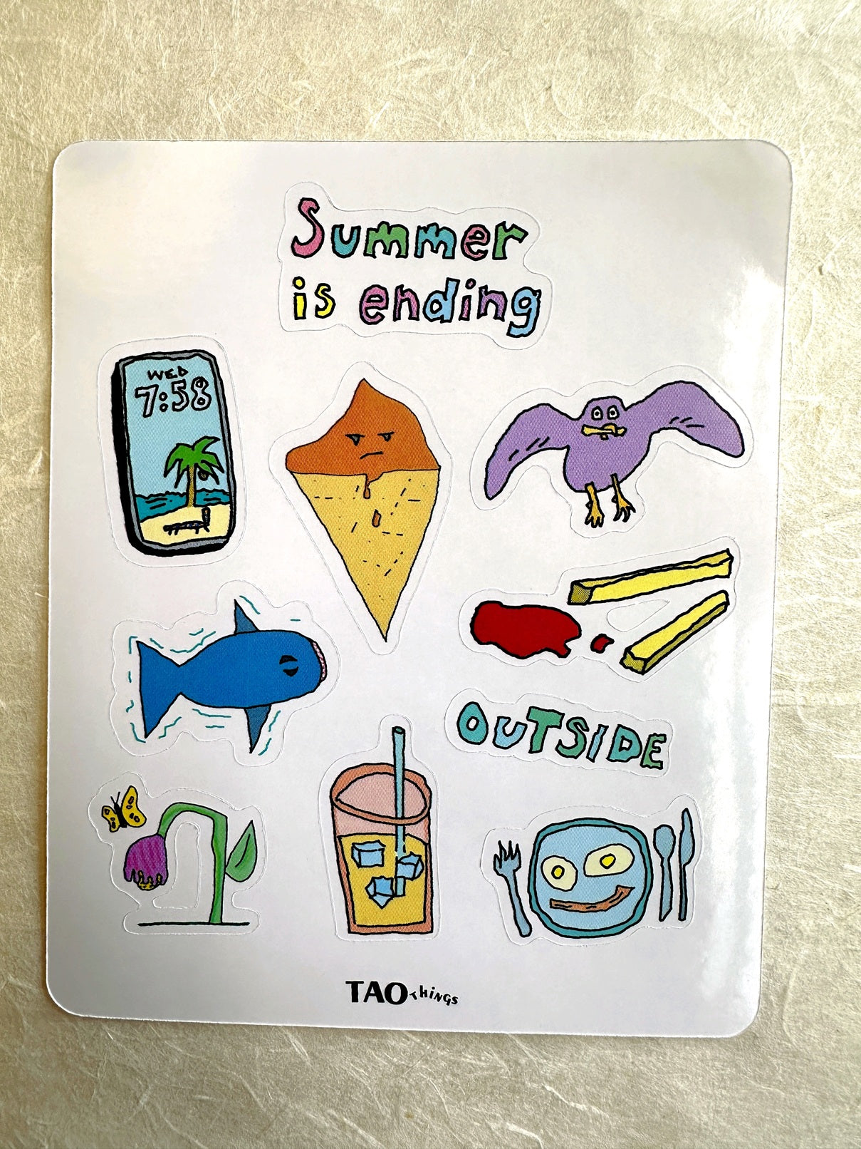 TAOthings Studio - Summer is Ending hand-drawn sticker sheet
