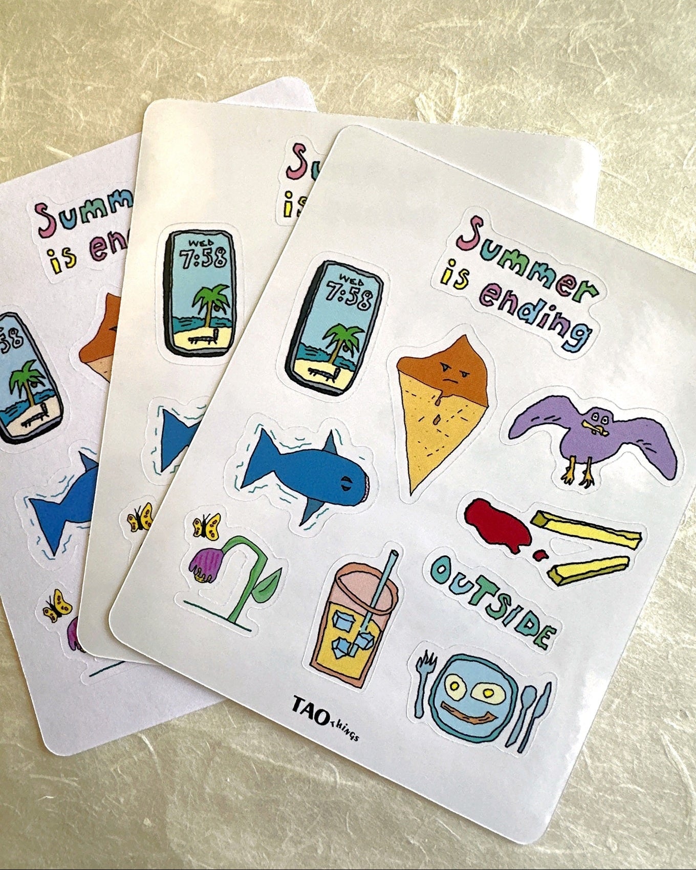TAOthings Studio - Summer is Ending hand-drawn sticker sheet