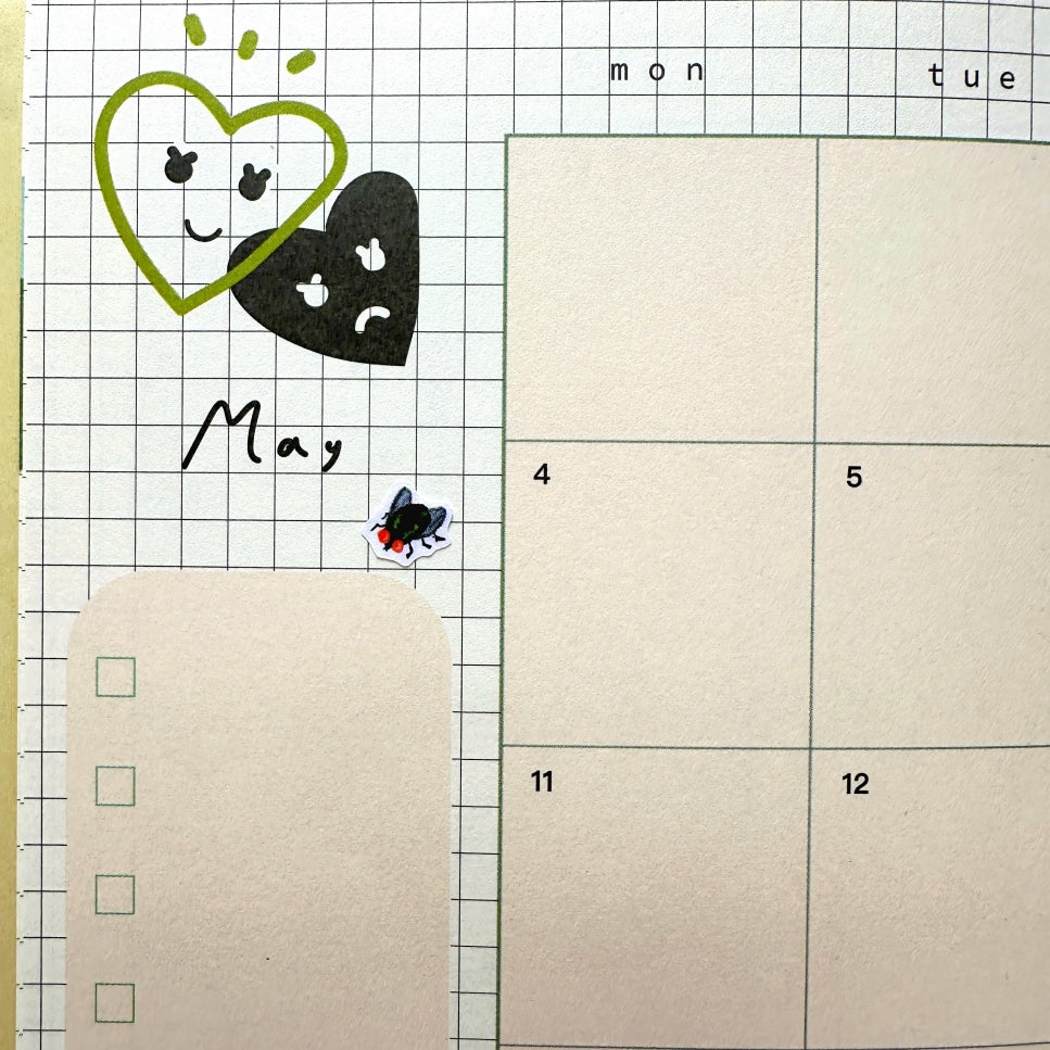 Flies - hand-drawn sticker set (2 pieces) by TAOthings Studio