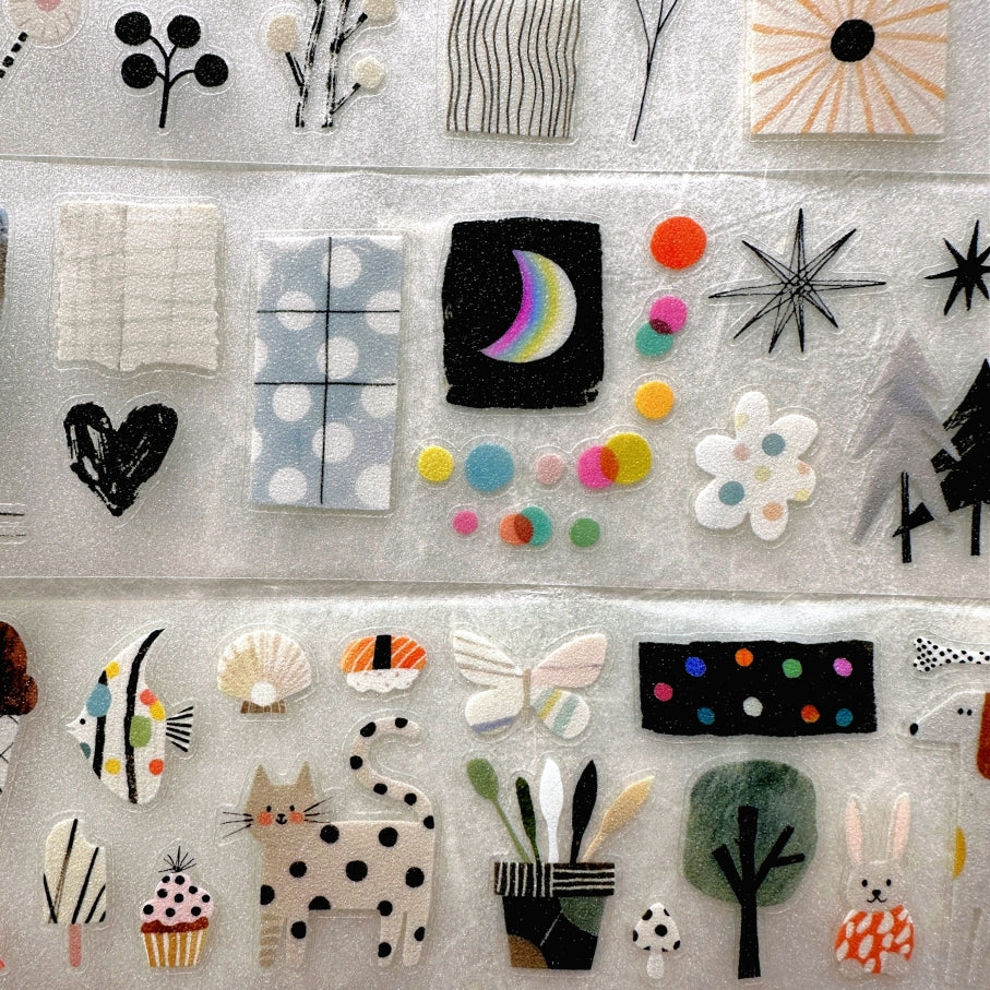 Drowsy Stickers Co. - Zhi Mian Lab kiss-cut glitter PET tape SAMPLES