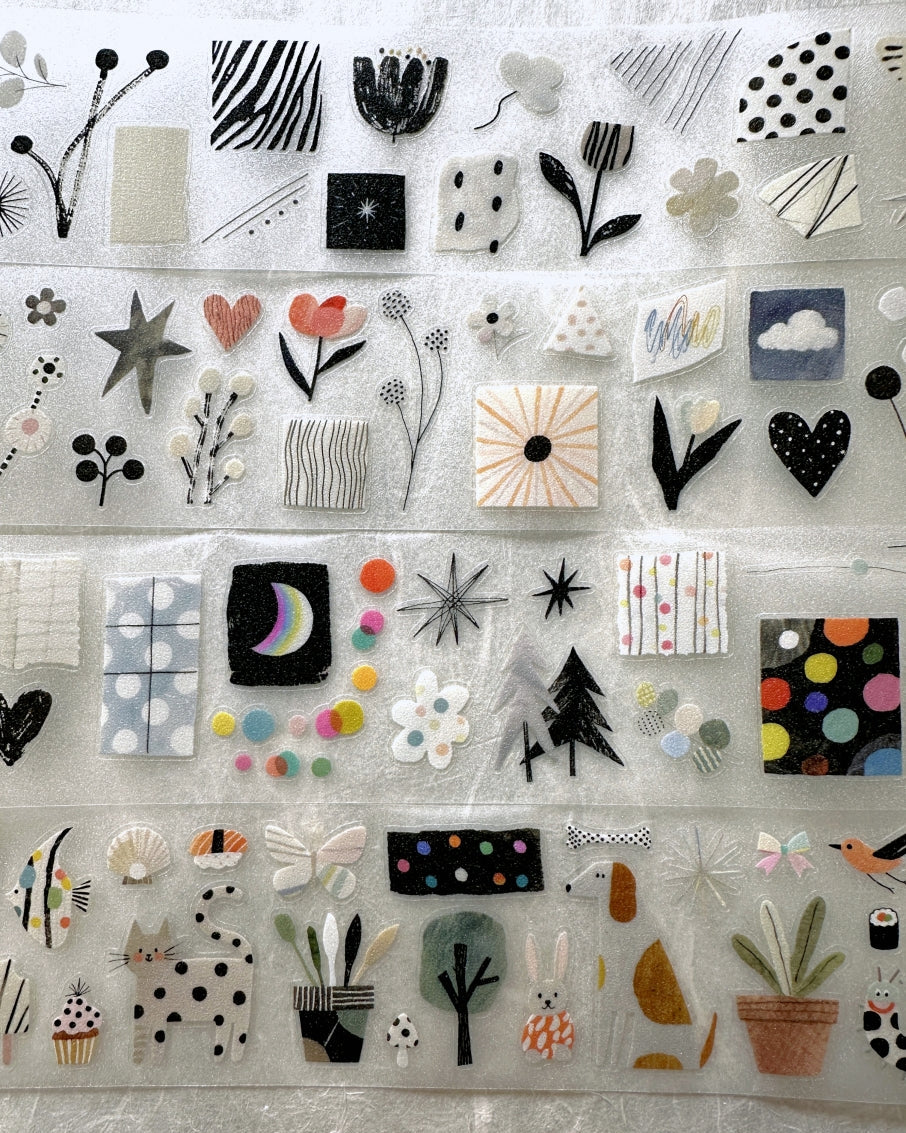Drowsy Stickers Co. - Zhi Mian Lab kiss-cut glitter PET tape SAMPLES