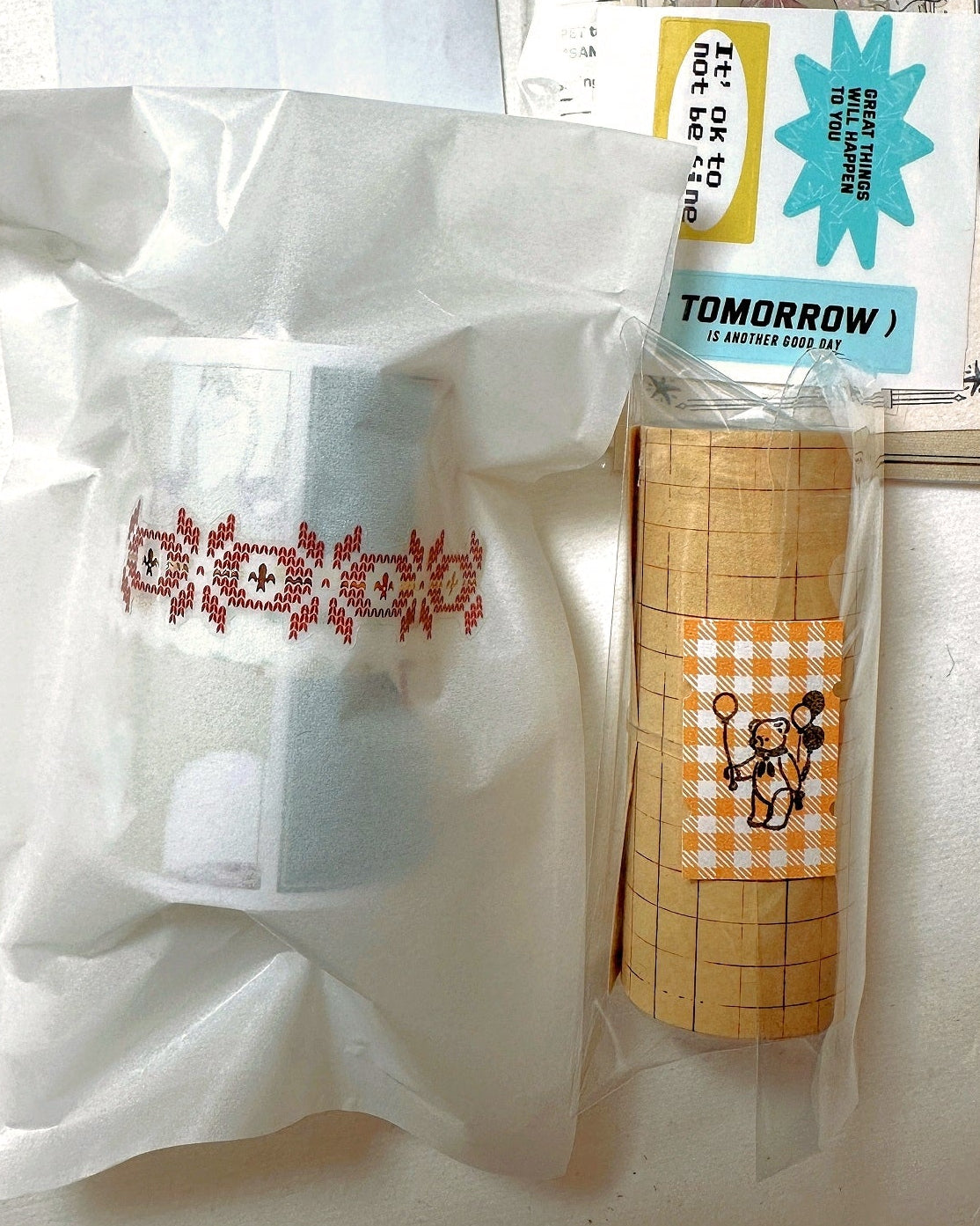 36Sublo - check pattern label sticker roll SAMPLES
