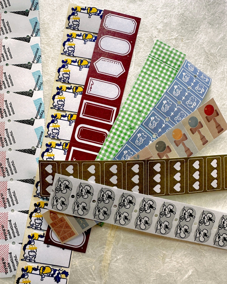36Sublo - check pattern label sticker roll SAMPLES
