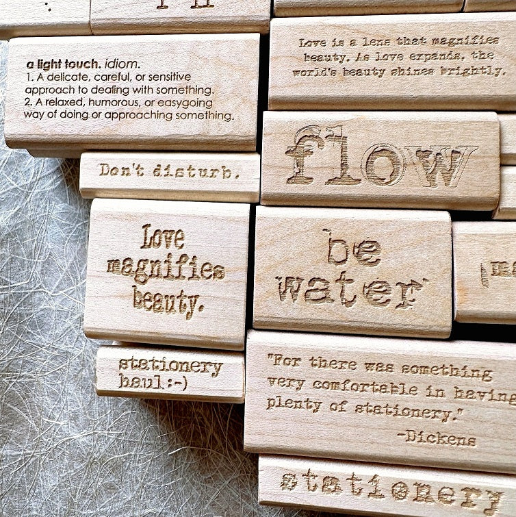 TAOthings Studio - Charles Dickens stationery quotation rubber stamp