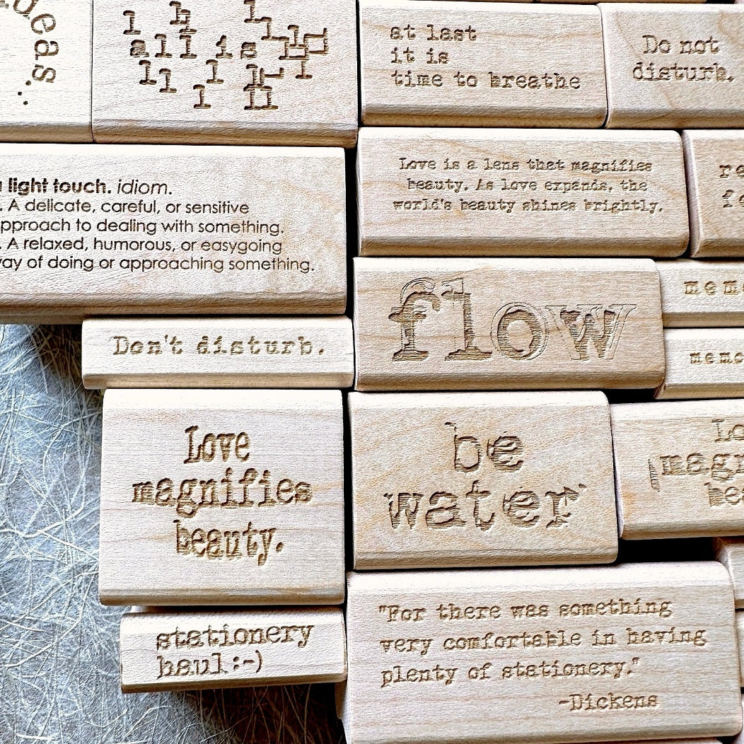 TAOthings Studio - Charles Dickens stationery quotation rubber stamp