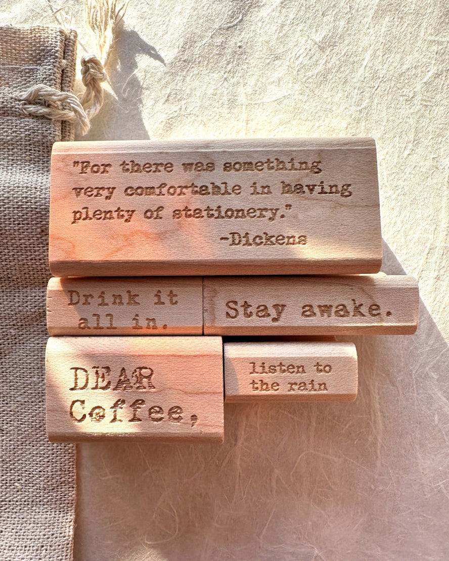TAOthings Studio - Listen to the rain / Float on the wind rubber stamps (mini-size)