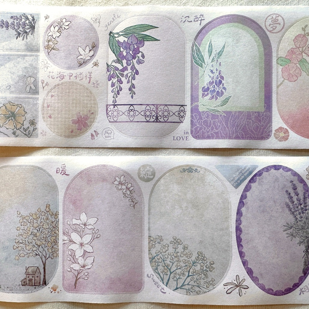 A Great Idea & Fafa - Floral Frames writable kiss-cut paper tape SAMPLES