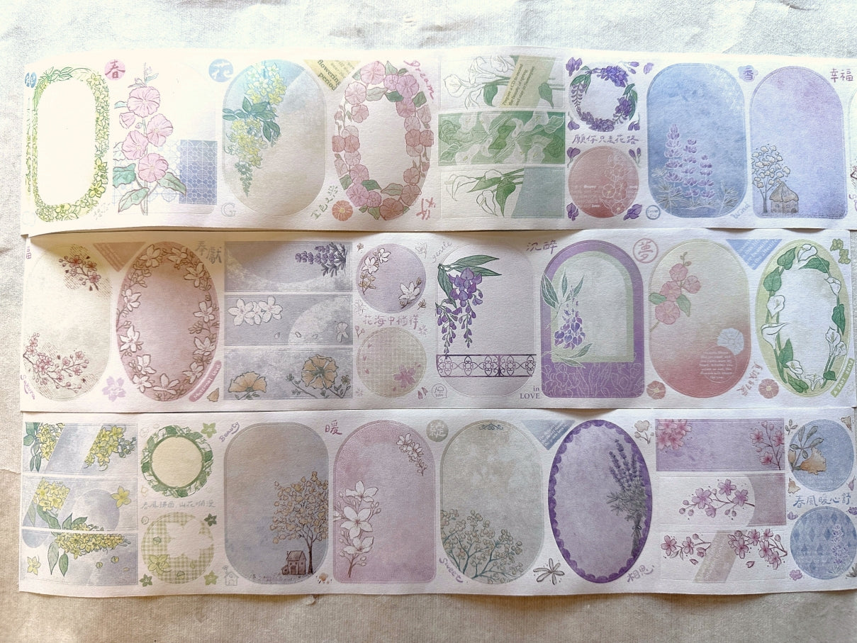 A Great Idea & Fafa - Floral Frames writable kiss-cut paper tape SAMPLES