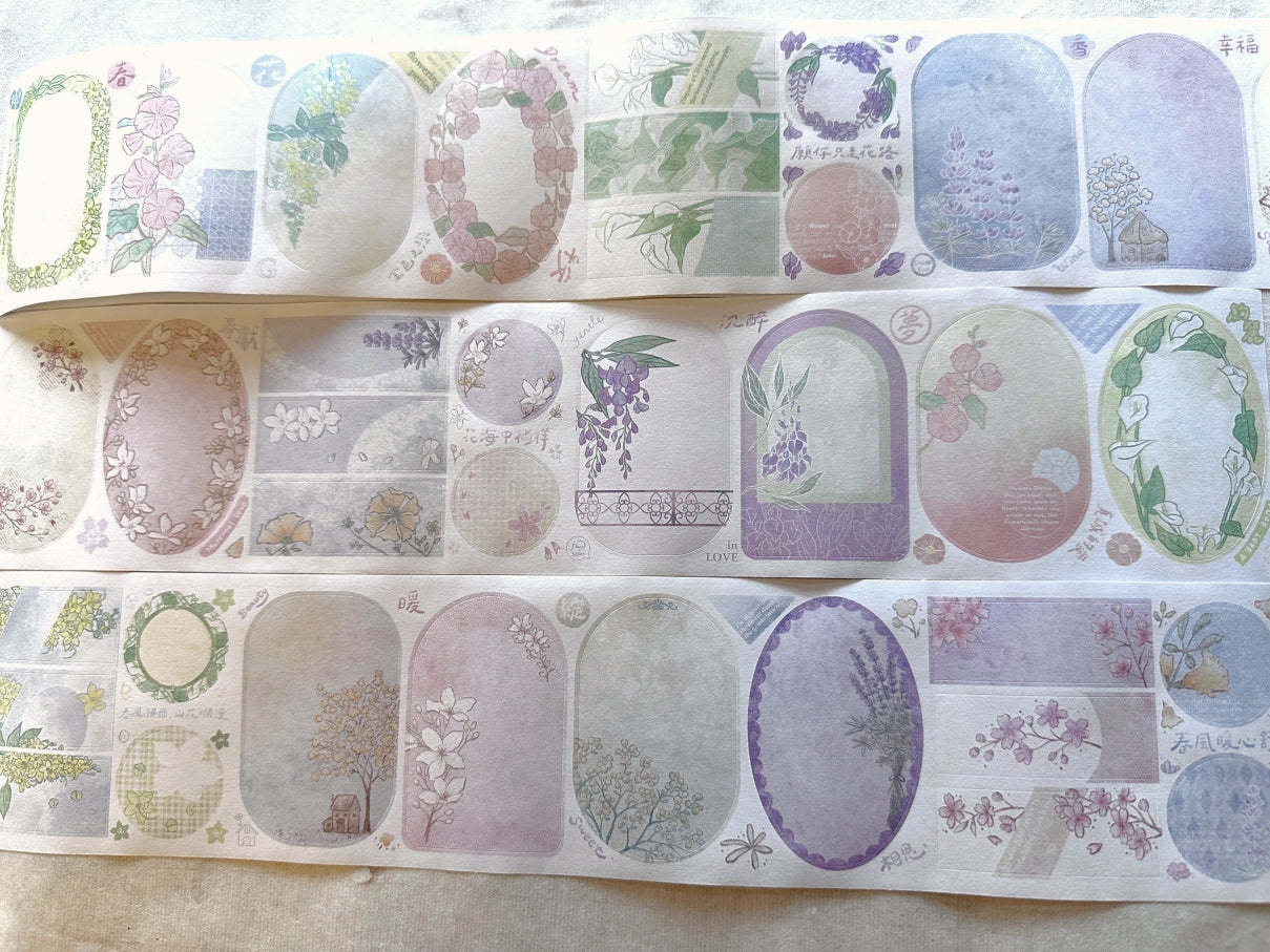 A Great Idea & Fafa - Floral Frames writable kiss-cut paper tape SAMPLES