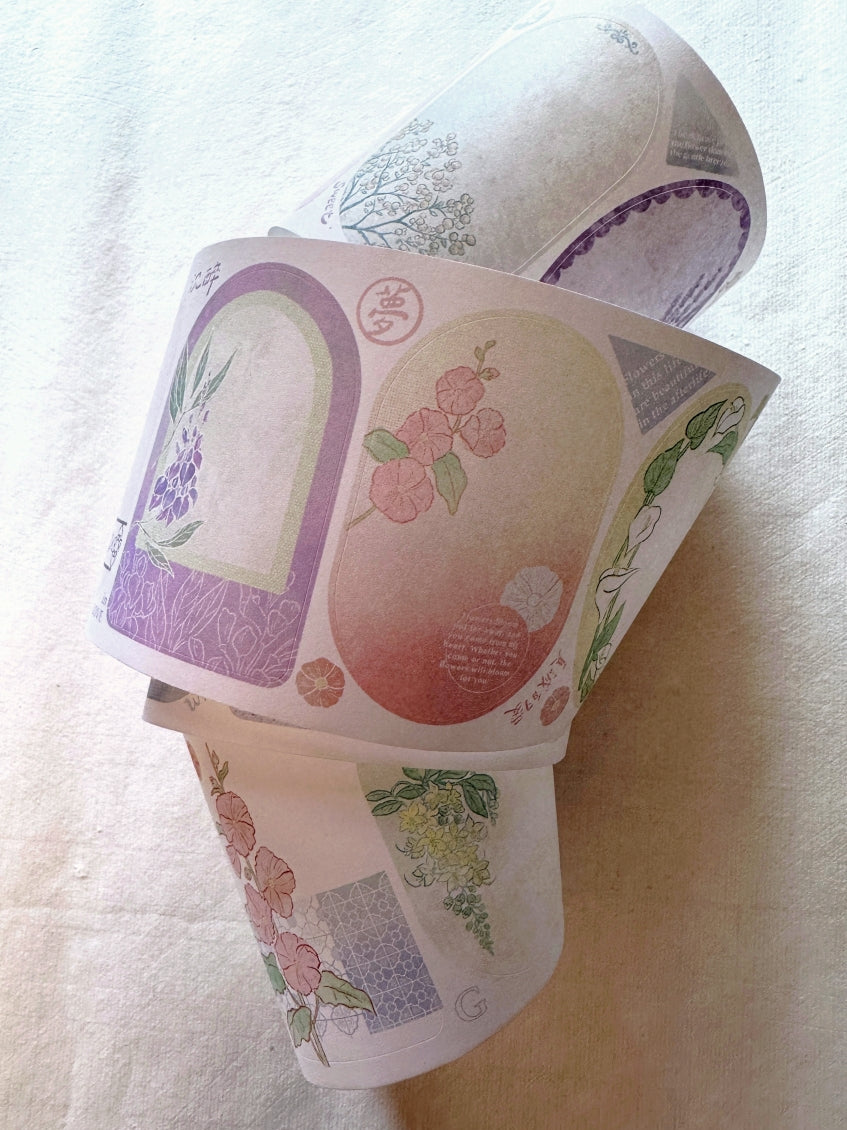 A Great Idea & Fafa - Floral Frames writable kiss-cut paper tape SAMPLES