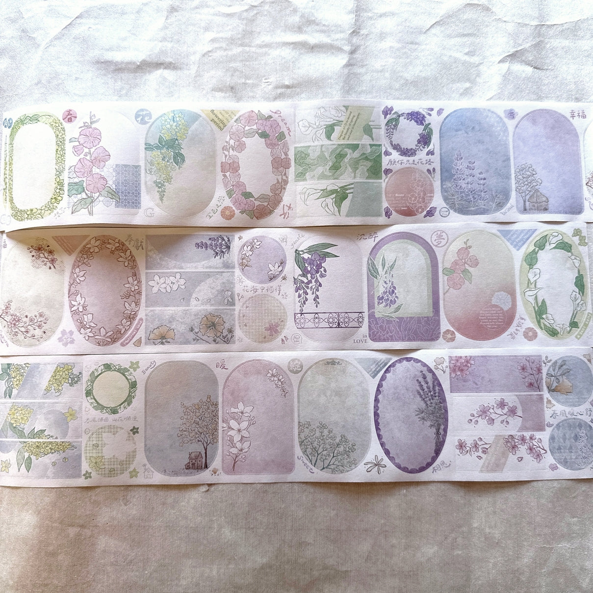 A Great Idea & Fafa - Floral Frames writable kiss-cut paper tape SAMPLES