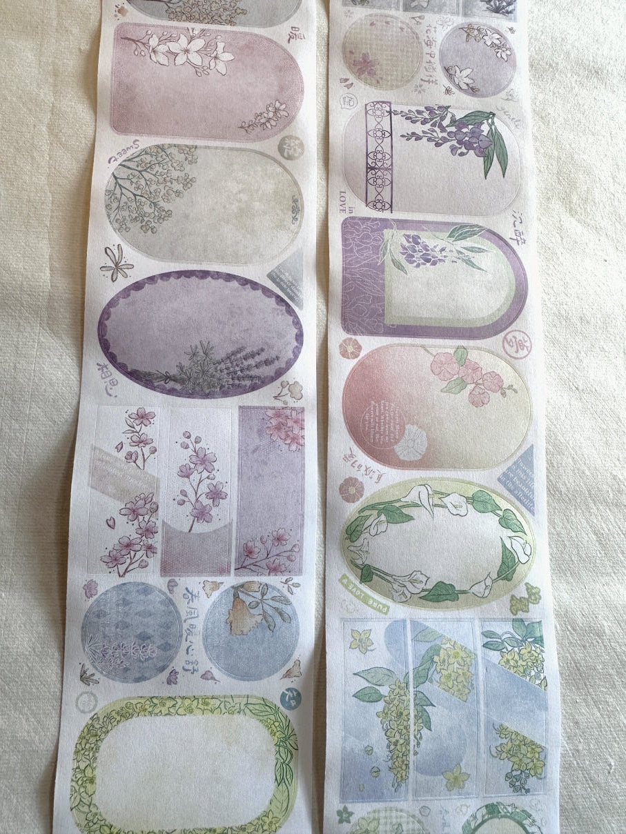 A Great Idea & Fafa - Floral Frames writable kiss-cut paper tape SAMPLES