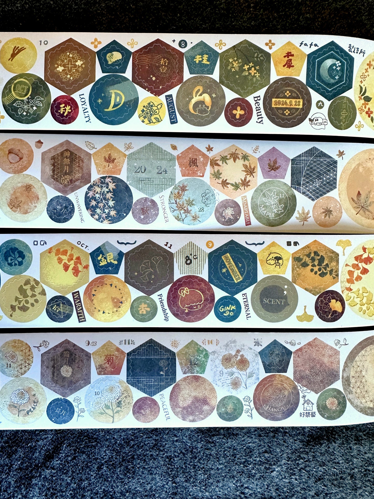 Fafa x A Great Idea - Frames autumnal kiss-cut paper tape SAMPLES