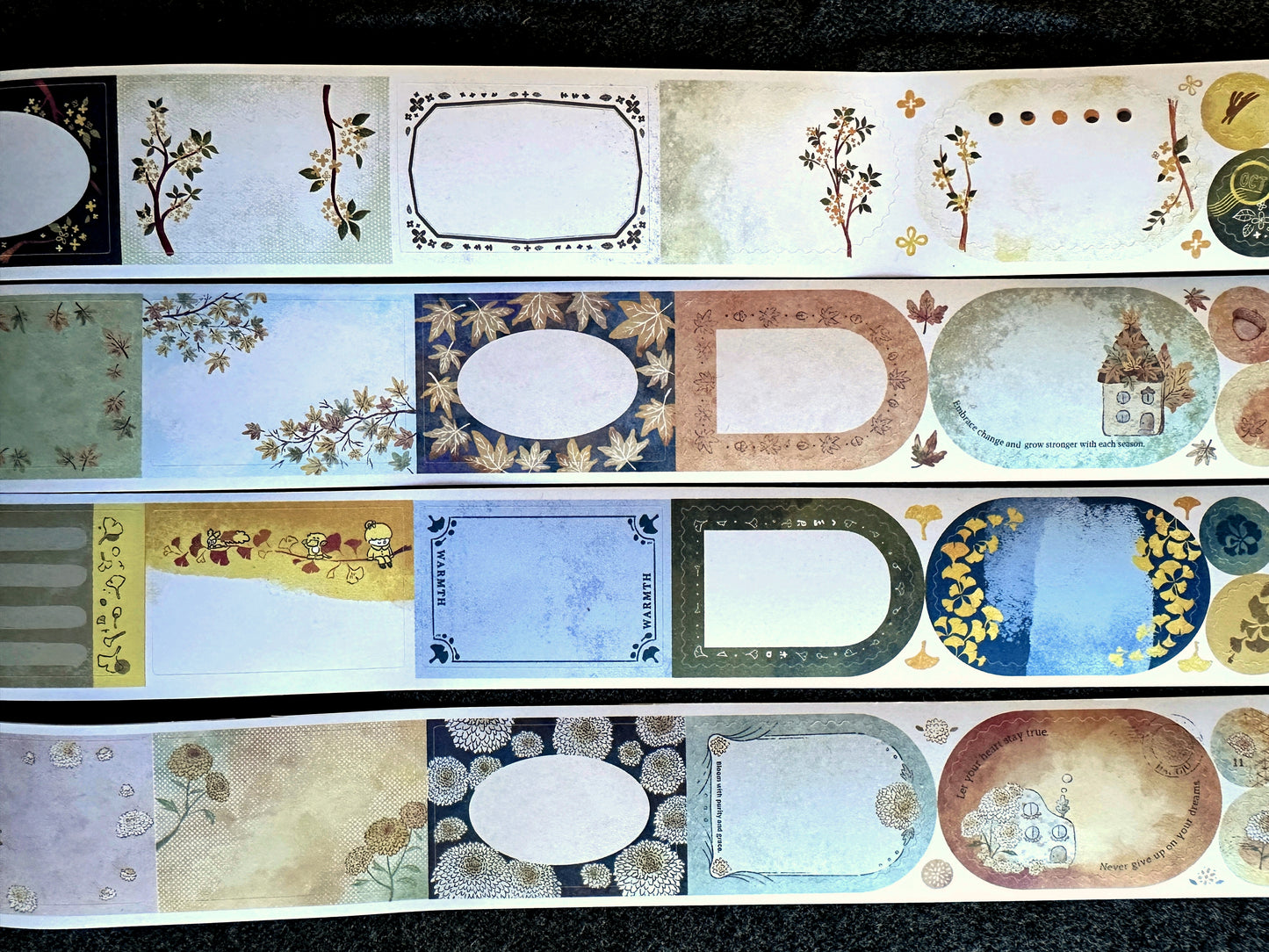 Fafa x A Great Idea - Frames autumnal kiss-cut paper tape SAMPLES