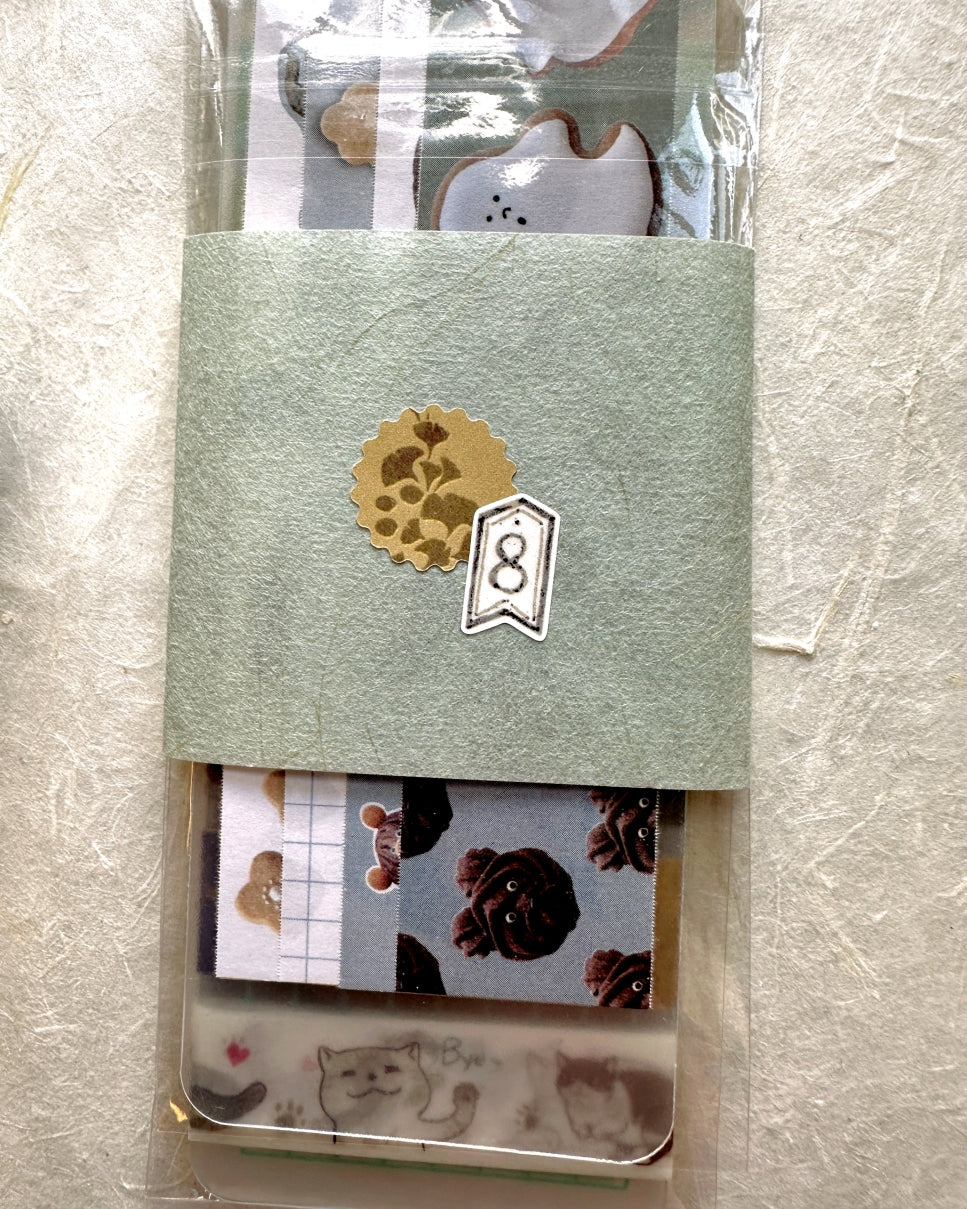 Freckles Tea - Vol. 5  Desolate Ember kiss-cut glitter PET tape SAMPLES