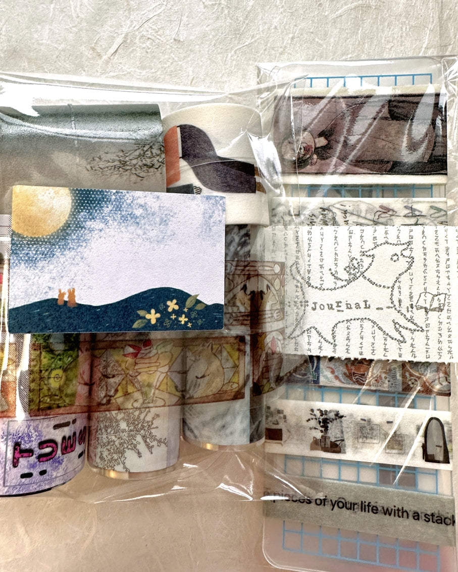 Fafa x A Great Idea - Frames autumnal kiss-cut paper tape SAMPLES