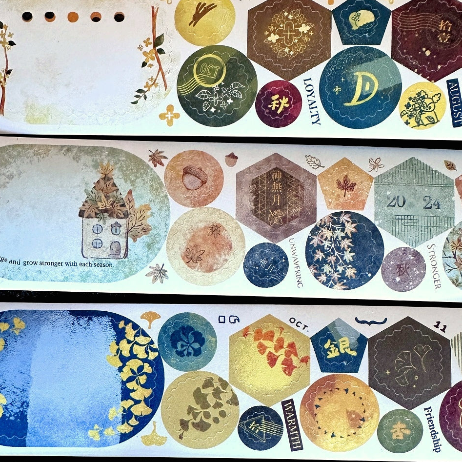 Fafa x A Great Idea - Frames autumnal kiss-cut paper tape SAMPLES